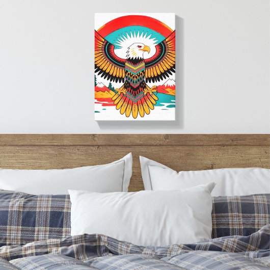 Canvas Inheemse Eagle Wall Art (Insitu (Slaapkamer))