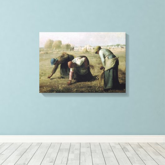 Canvas Jean-François Millet - Gleaners 18 (Insitu (Houten vloer))