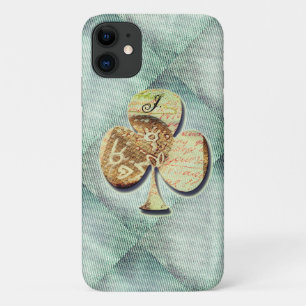 Canvas klaver met monogram iPhone 11 hoesje