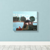 CANVAS: Koppel op een Cabin_ Canvas Afdruk (Insitu (Houten vloer))