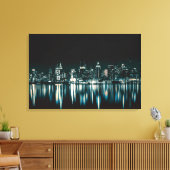 Canvas Kunst-Stad Nightscape (Insitu (Woonkamer))