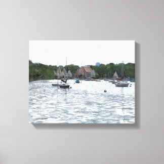 CANVAS: Lake Harriet Paviljoen en boten Canvas Afdruk