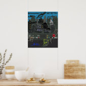 Canvas Londen Alternatieve Scène Poster (Keuken)