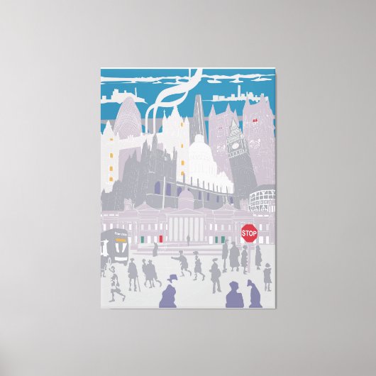 Canvas Londen City Skyline Kunstwerk (Voorkant)