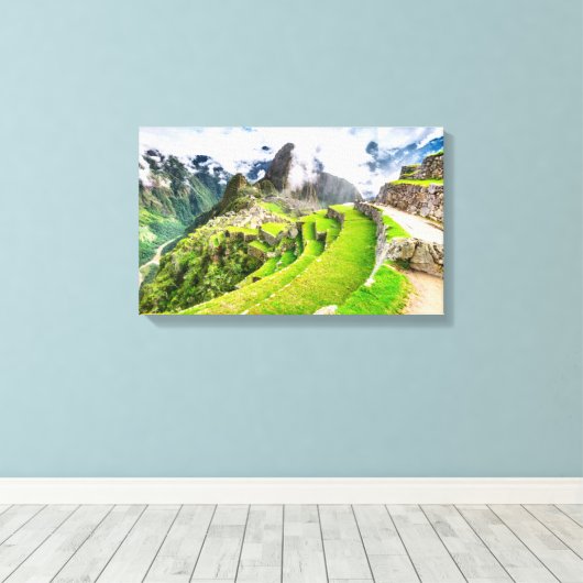 Canvas Machu Picchu, Cusco - Peru Afdruk (Insitu (Houten vloer))