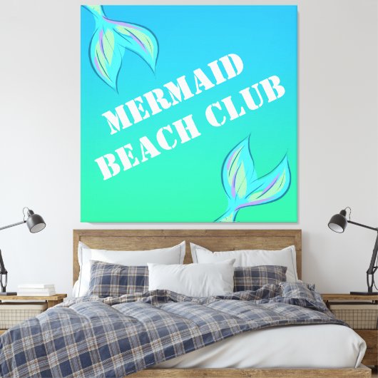 Canvas Mermaid Beach Club Print (Insitu (Slaapkamer))