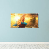Canvas Mermaid sunset (Insitu (Houten vloer))