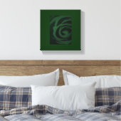 Canvas met groen Roos Afdruk (Insitu (Slaapkamer))