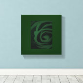 Canvas met groen Roos Afdruk (Insitu (Houten vloer))