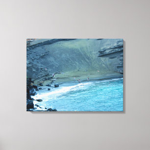 Canvas met groene zanden op Hawaii-draden Afdruk
