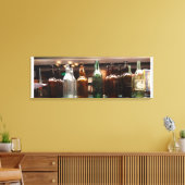 Canvas met  liquorflessen afdruk (Insitu (Woonkamer))