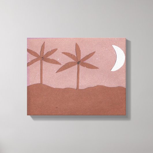 Canvas met Nighttime Scene Afdruk (Voorkant)