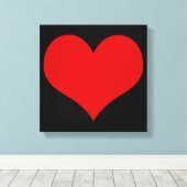 Canvas met rode hartslag afdruk (Insitu (Houten vloer))