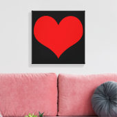 Canvas met rode hartslag afdruk (Insitu (Woonkamer))
