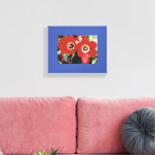 Canvas met rode tulpen afdruk (Insitu (Woonkamer))