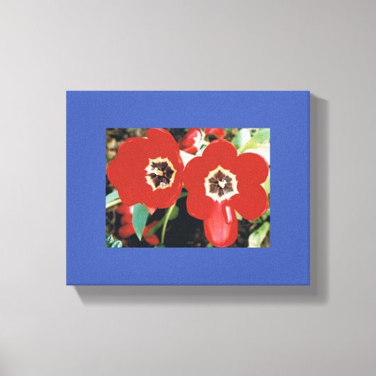 Canvas met rode tulpen afdruk (Voorkant)
