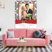 Canvas met rode, zwarte en witte dunneddinterband (Insitu (Woonkamer))