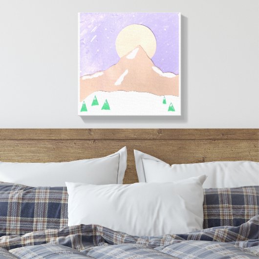 Canvas met Snowy Mountain Scene (Insitu (Slaapkamer))