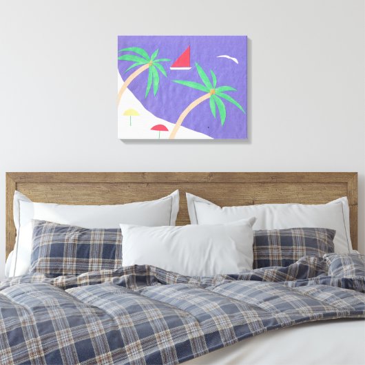 Canvas met strandscène (Insitu (Slaapkamer))