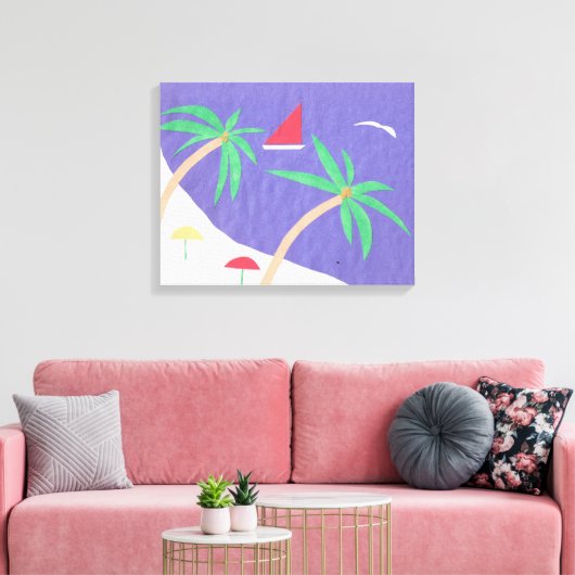 Canvas met strandscène (Insitu (Woonkamer))