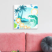Canvas met Surf op eilanden (Insitu (Woonkamer))