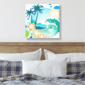 Canvas met Surf op eilanden (Insitu (Slaapkamer))