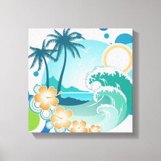 Canvas met Surf op eilanden Afdruk (Voorkant)