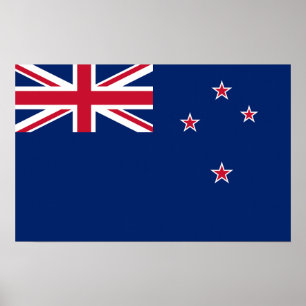 Canvas met vlag van Nieuw-Zeeland Poster