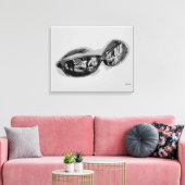 Canvas met wolhoeden (zonnebrillen) afdruk (Insitu (Woonkamer))