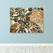 Canvas Muur Art-Oerwoud Dierenprint (Insitu (Houten vloer))