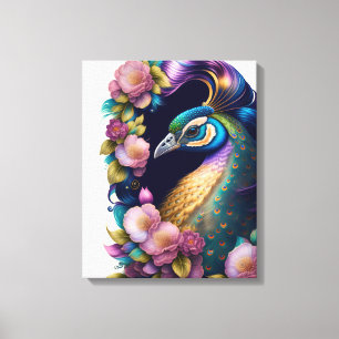 Canvas Muur Art-Peacock Afdruk