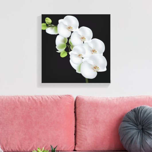 Canvas Muur Art-witte orchideeën (Insitu (Woonkamer))