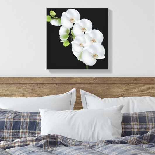 Canvas Muur Art-witte orchideeën (Insitu (Slaapkamer))