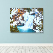 Canvas Muur Art-Yellowstone Waterval Afdruk (Insitu (Houten vloer))