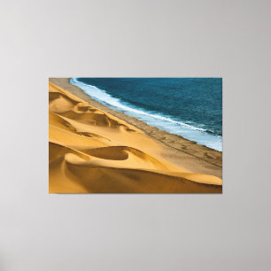 canvas omwikkeld op zee en op het strand afdruk