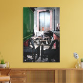 Canvas oude Steam Train Le Mastrou (Insitu (Woonkamer))