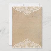  canvas, papier & kant look bruiloft uitnodigen kaart (Achterkant)