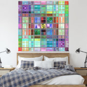 Canvas Print 40x40-inch Blue Sunrise Mosaic (Insitu (Slaapkamer))