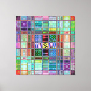 Canvas Print 40x40-inch Blue Sunrise Mosaic