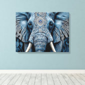 Canvas Print: African Blue Elephant Afdruk (Insitu (Houten vloer))