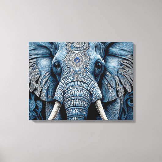 Canvas Print: African Blue Elephant Afdruk (Voorkant)