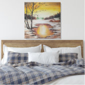 Canvas Print Ann Hayes Paining Winter Scene (Insitu (Slaapkamer))