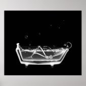 Canvas Print B&W X-Ray Skeleton Bath Time Tub (Voorkant)