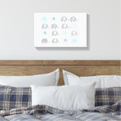 Canvas Print - Blauwe olifanten (Insitu (Slaapkamer))
