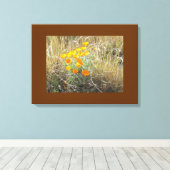 Canvas Print - California poppy (Insitu (Houten vloer))