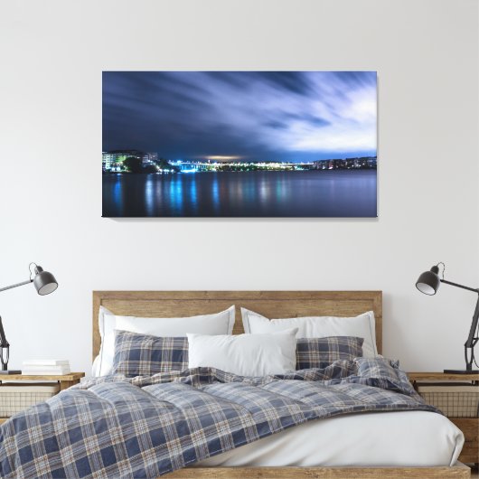 Canvas Print - Cityscape op zonsopgang (Insitu (Slaapkamer))