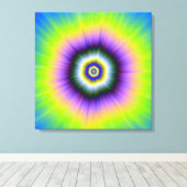 Canvas Print Explosion in Yellow and Violet (Insitu (Houten vloer))
