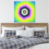 Canvas Print Explosion in Yellow and Violet (Insitu (Slaapkamer))