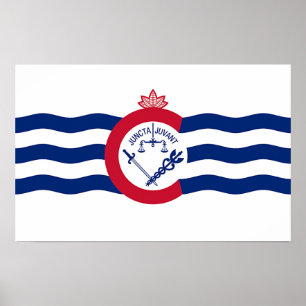 Canvas Print met vlag van Cincinnati, VS