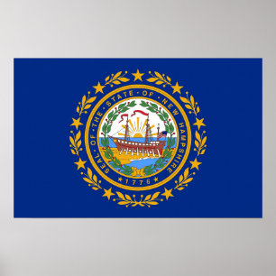 Canvas Print met vlag van New Hampshire, VS
